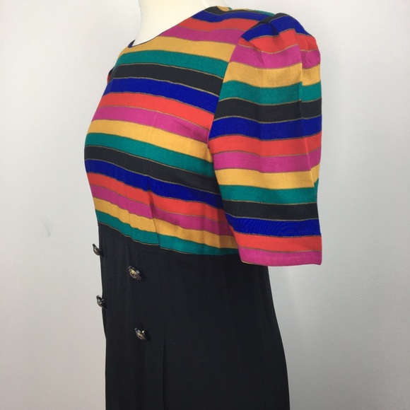 vintage rainbow stripe sheath dress - Picture 4 of 9
